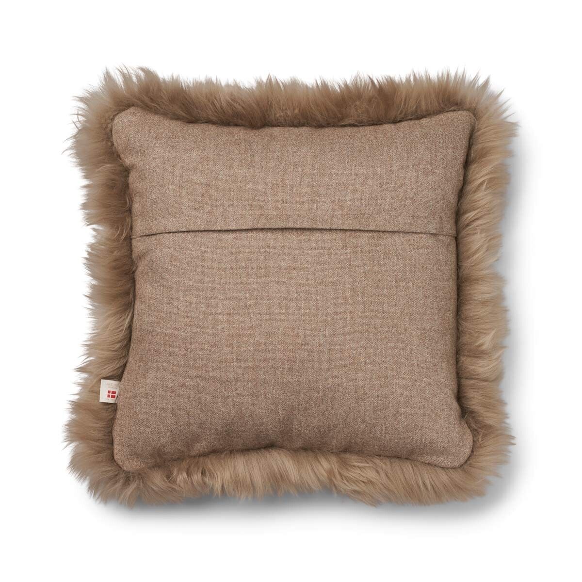 Classic Collection | Ullkudde | Lång lugg | Dubbelsidig | 52x52 cm | 34x52 cm Beige / Ljusbrun
