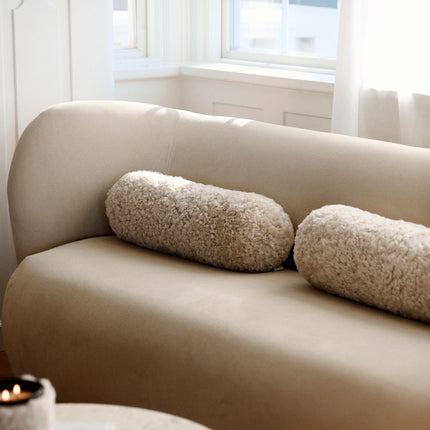 Fårskinnskudde Korallrev | Kort lugg | 20x52 cm Koksgrå