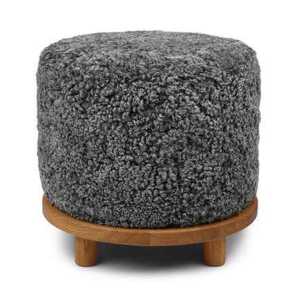 Simon pouf | Kort lugg | D46xH42 cm Grå