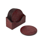 Croco Coaster | Kalvläder | 6 st | D10 cm