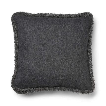 Short-Wool Sheepskin Cushion | SW trim | 52x52 cm Rock/Grafit