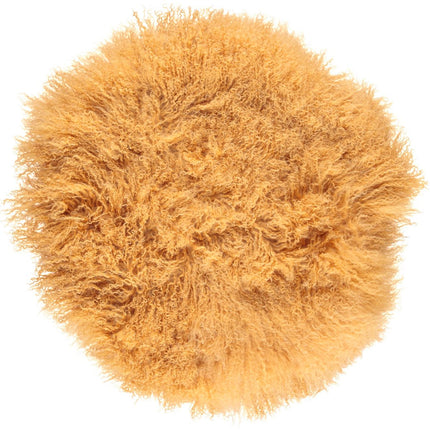 Fårskinnskudde | Lockig | Tibet | Ø38/45/62 cm Gul