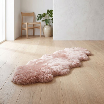 Merino fårskinn | Lång lugg | Nya Zeeland | 170x60 cm Rosa