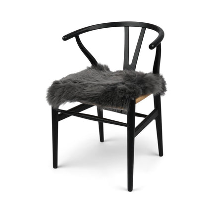 Stolsdyna | Lång lugg | Nya Zeeland | 40x40 cm Mörkgrå