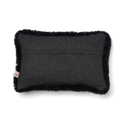 Short-Wool Sheepskin Cushion | SW trim | 34x52 cm Charcoal/Svart