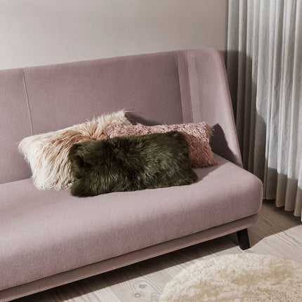 Fårskinnskudde | Lång lugg | 28x56 cm Svart