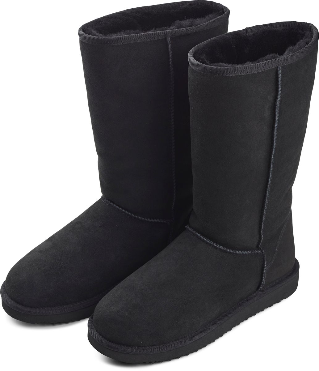 Höga boots | Mocka & äkta fårull | Dam