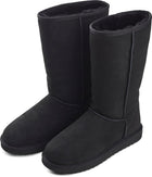 Höga boots | Mocka & äkta fårull | Dam