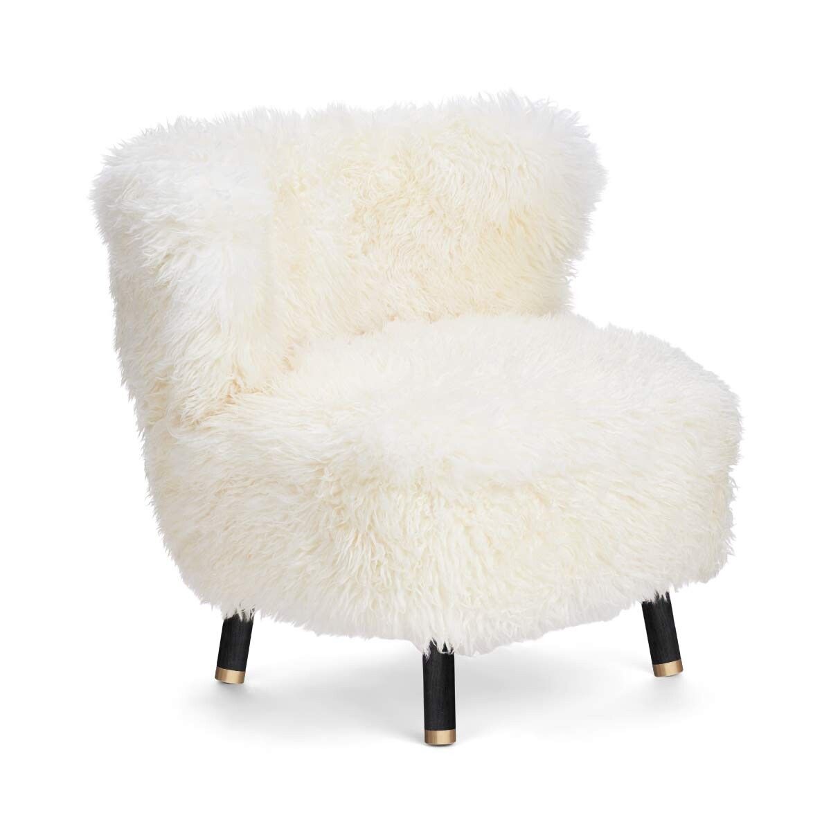 Emil Lounge Chair | Lång lugg Vit