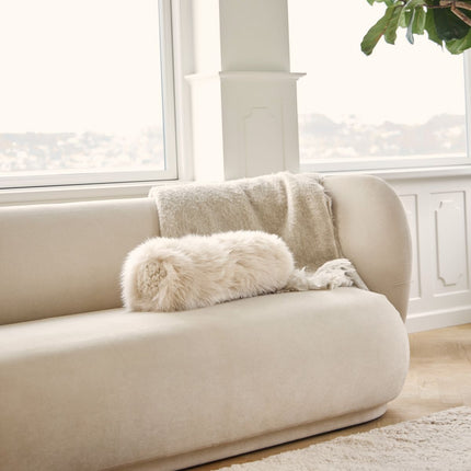 Fårskinnskudde Korallrev | Lång lugg | 20x52 cm Svart / Svart