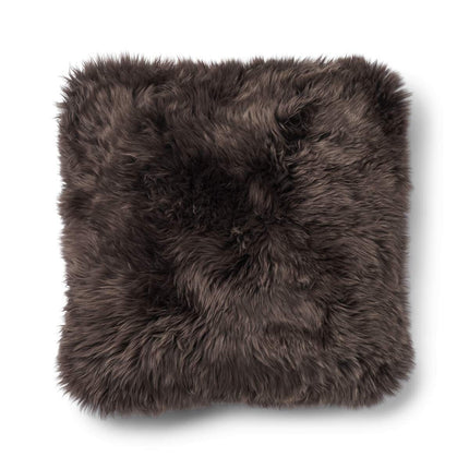 Long-Wool Sheepskin Cushion | 52x52 cm Brun/valnöt