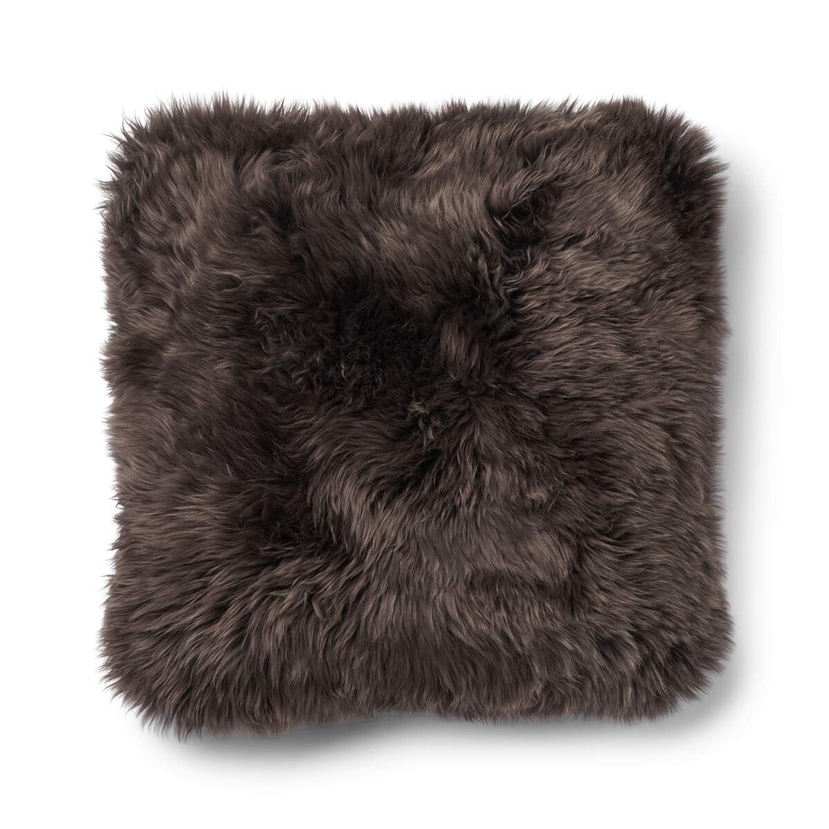 Classic Collection | Ullkudde | Lång lugg | 52x52 cm | 34x52 cm Brun / Valnötsbrun