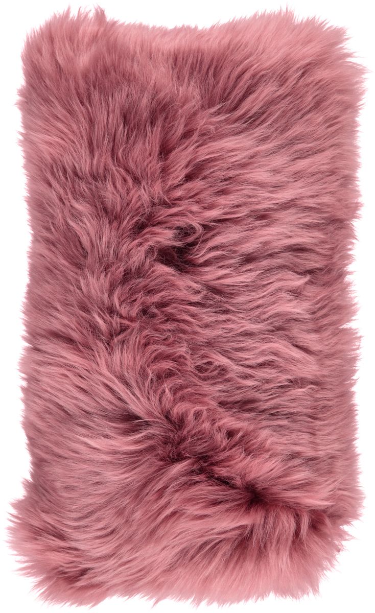 Fårskinnskudde | Lång lugg | 28x56 cm Gammalrosa