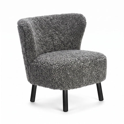 Emil Lounge Chair | Kort lugg Grå
