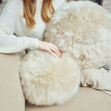 Angelite kudde | Lång lugg | Nya Zeeland | Ø25/30/35 cm Svart