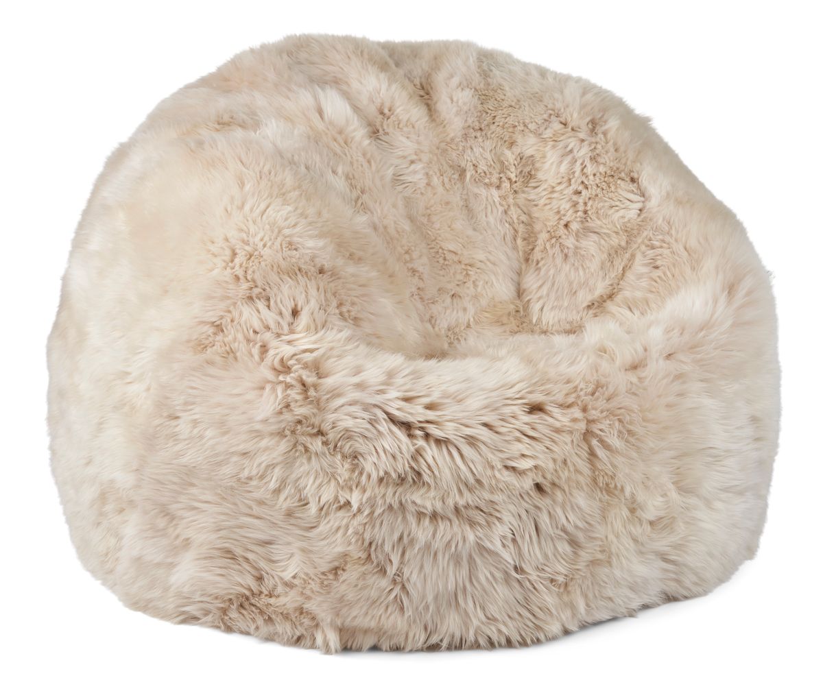 Saccosäck | Fårskinn | Lång lugg | 73x74 cm | 92x93 cm Beige