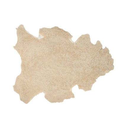 Fårskinn | Naturlig form | Kort ull | 90 x 60 cm Beige