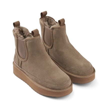 Boots | Platåsula | Mockaskinn / Fårull Taupe