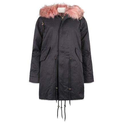 Petra Parkas | Tvättbjörnspäls Svart / körsbärsröd
