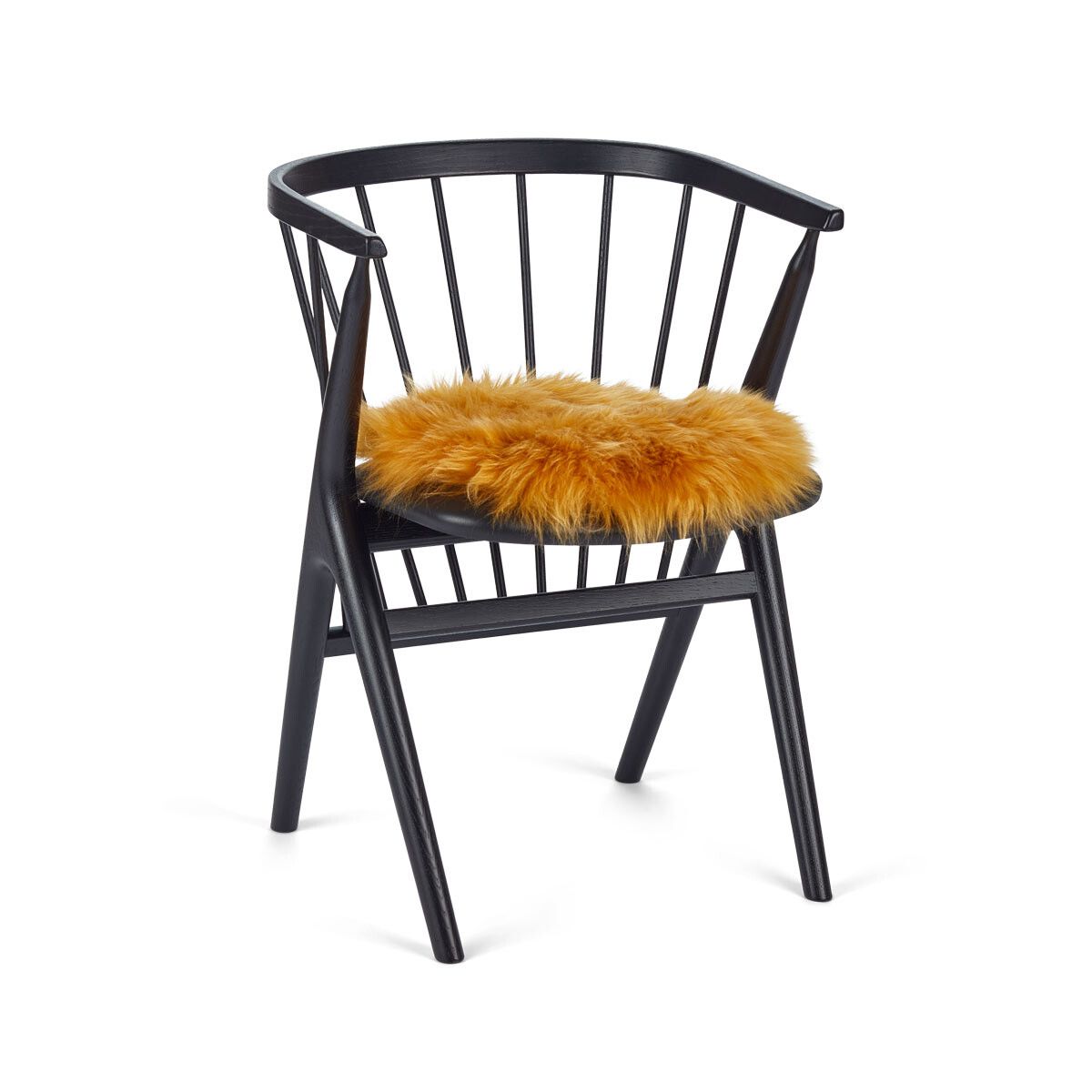 Stolsdyna | Fårskinn | Lång lugg | D38 cm Gul