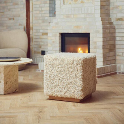 Fotpall/Sittpuff Benjamin | Polstrad Koksgrå