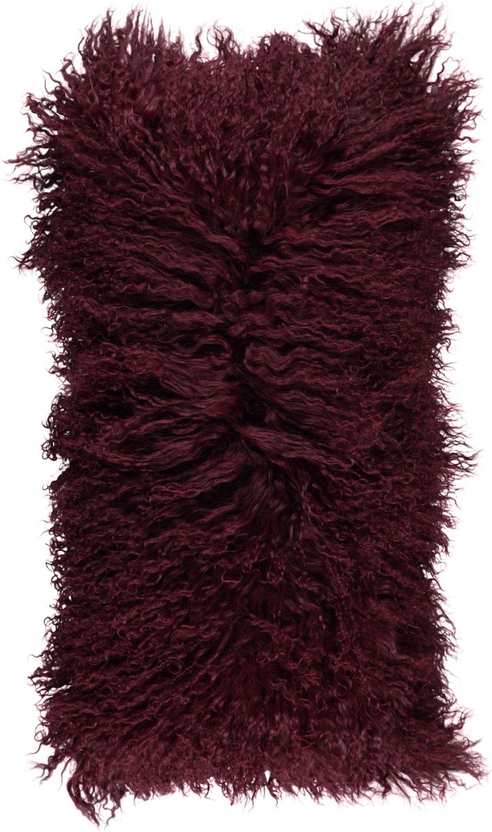 Fårskinnskudde | Lockig | Tibet | 28x56 cm Bordeaux