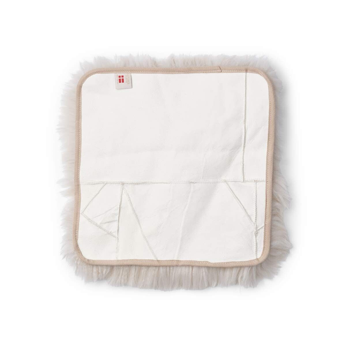 Stolsdyna | Fårskinn | Lång lugg | 35x35 cm Beige