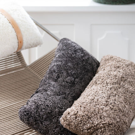 Fårskinnskudde | Kort lugg | Nya Zeeland | 35x45 cm Gråbrun