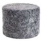 Sittpuff Cylinder | Fårskinn | Kort lugg | D44x33 cm Ljusgrå 