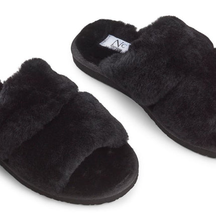 Straps Fårskinnstofflor | Dam Svart