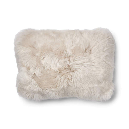 Long-Wool Sheepskin Cushion | 34x52 cm Beige/Linne