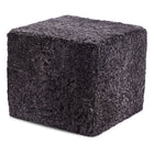Sittpuff | Fårskinn | Kort lugg | 40x40x35 cm Koksgrå
