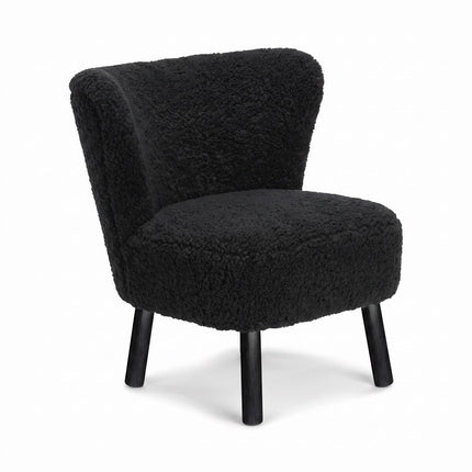 Emily Lounge Chair | Kort lugg Svart