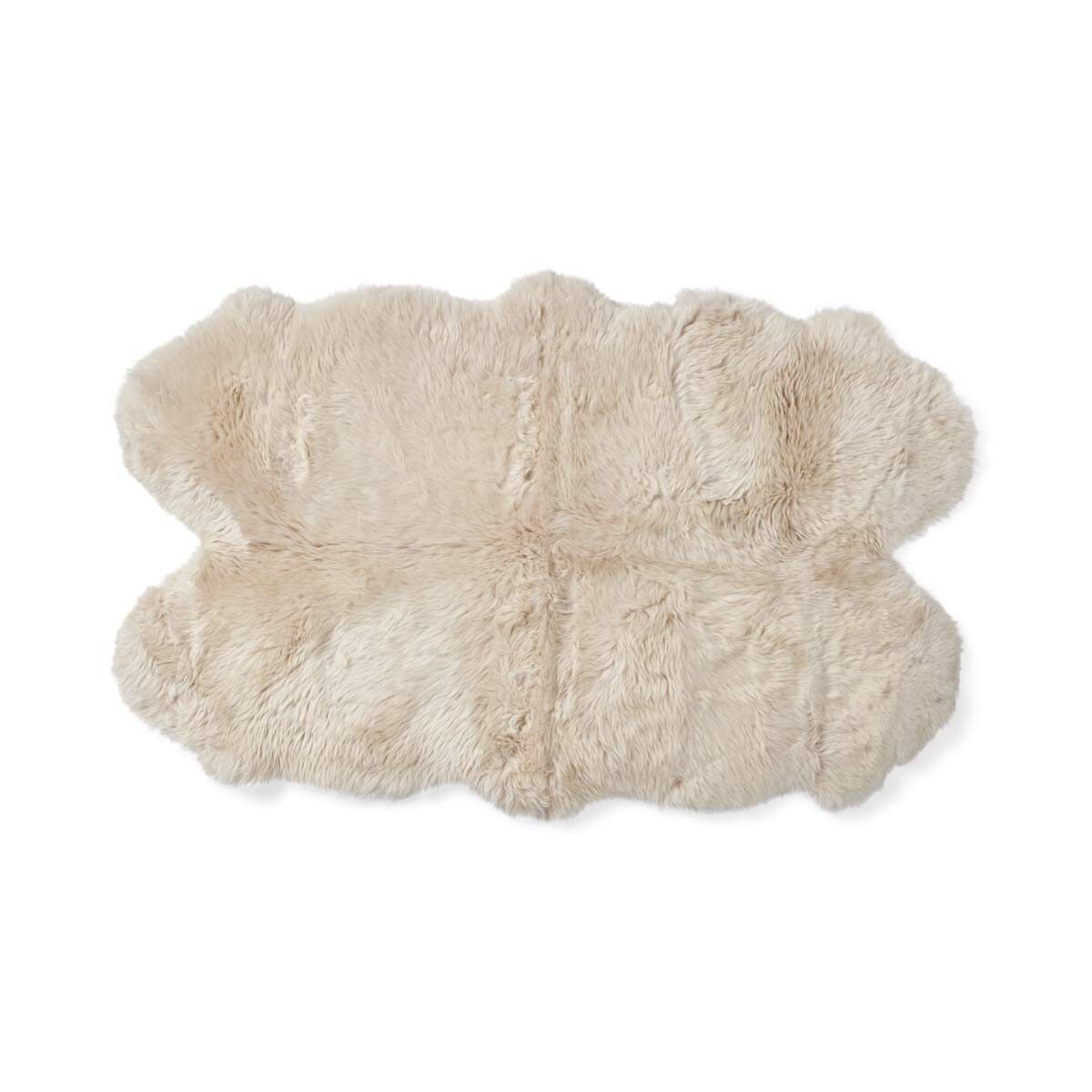 Fårskinnsmatta | Lång lugg | 170x110 cm Beige