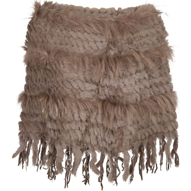 Kamilla Poncho | Kanin- och tvättbjörnspäls Ljusbrun