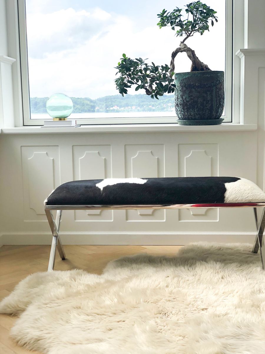 Bänk | Koskinn | 110x45x45 cm Salt / Peppar / Svart / Vit