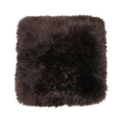 Stolsdyna | Lång lugg | Nya Zeeland | 40x40 cm Choklad