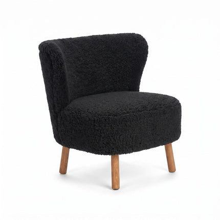 Emil Lounge Chair | Kort lugg Svart