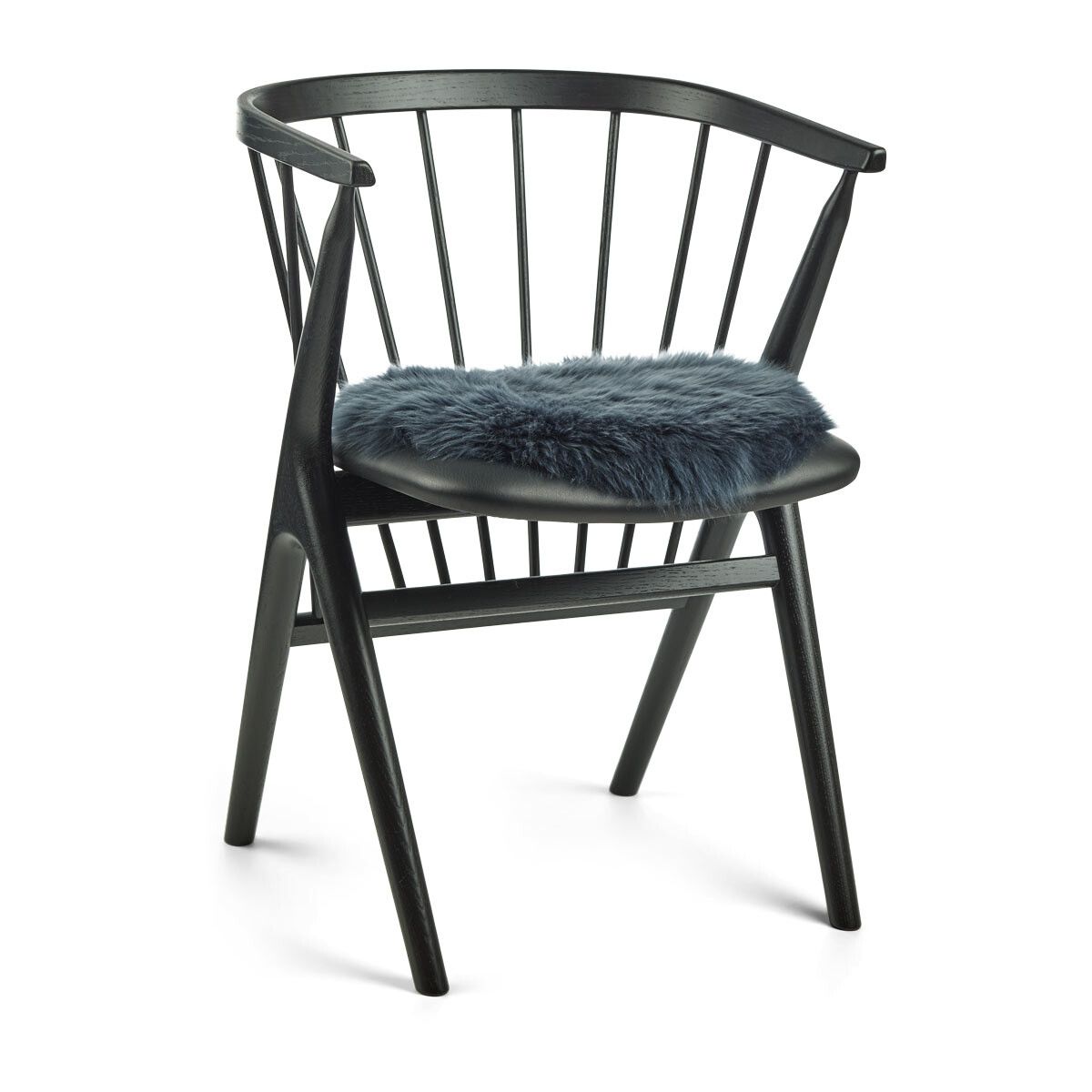 Stolsdyna | Fårskinn | Lång lugg | D38 cm Navy