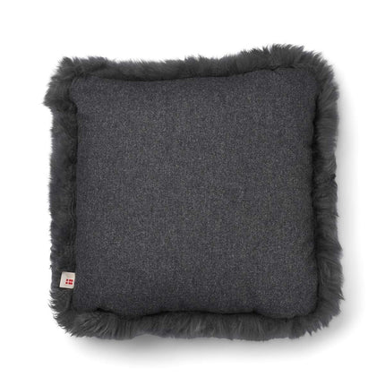 Long-Wool Sheepskin Cushion | 52x52 cm Sten/stål