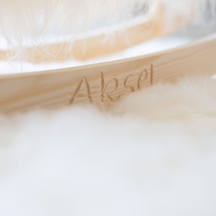 Gungfår | Lång lugg | L85xW25xH60 cm Natur Svart