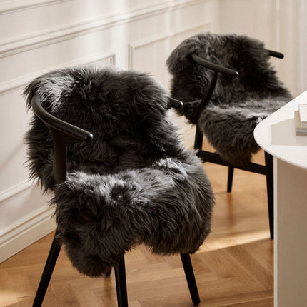 Fårskinn Premium | Lång lugg | 80x60 cm Svart