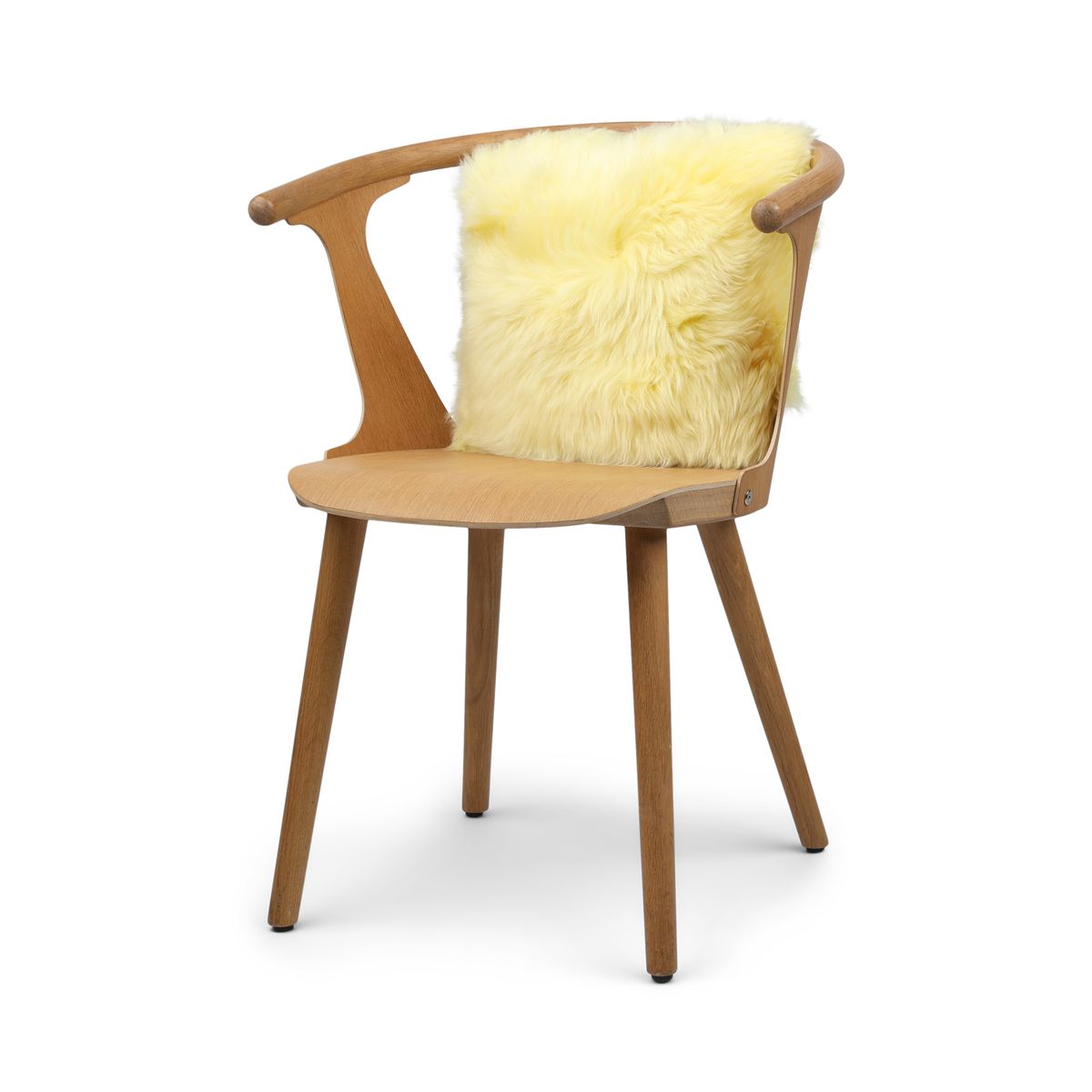 Fårskinnskudde | Lång lugg | 35x35 cm Citron