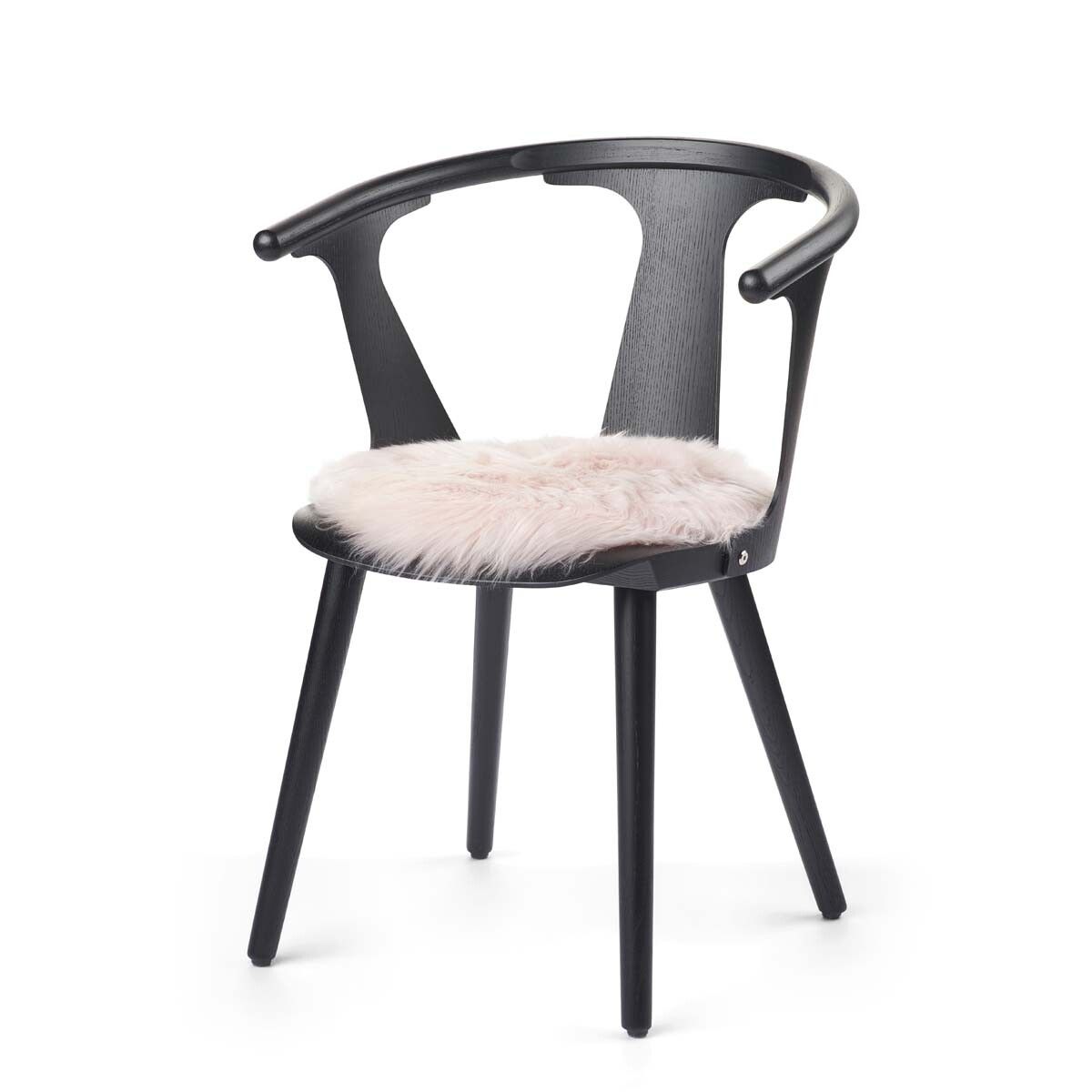 Stolsdyna | Fårskinn | Lång lugg | D38 cm Ljusrosa
