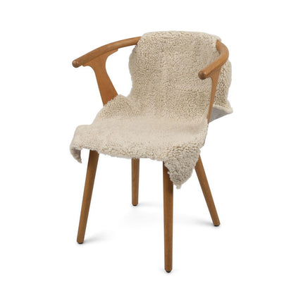 Premium Fårskinn | Kort lugg | Lockig | 100x60 cm Beige