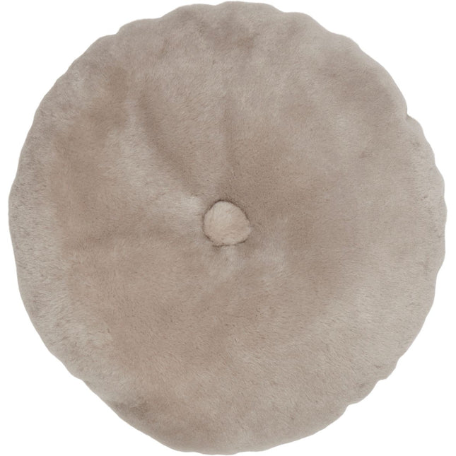 Fårskinnskudde | Mockasin | Dubbelsidig | Ø45 cm