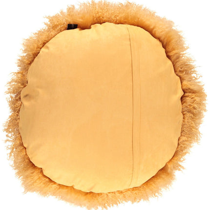 Fårskinnskudde | Lockig | Tibet | Ø38/45/62 cm Gul