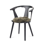 Stolsdyna rund | Fårskinn | D34 cm Häck Grön