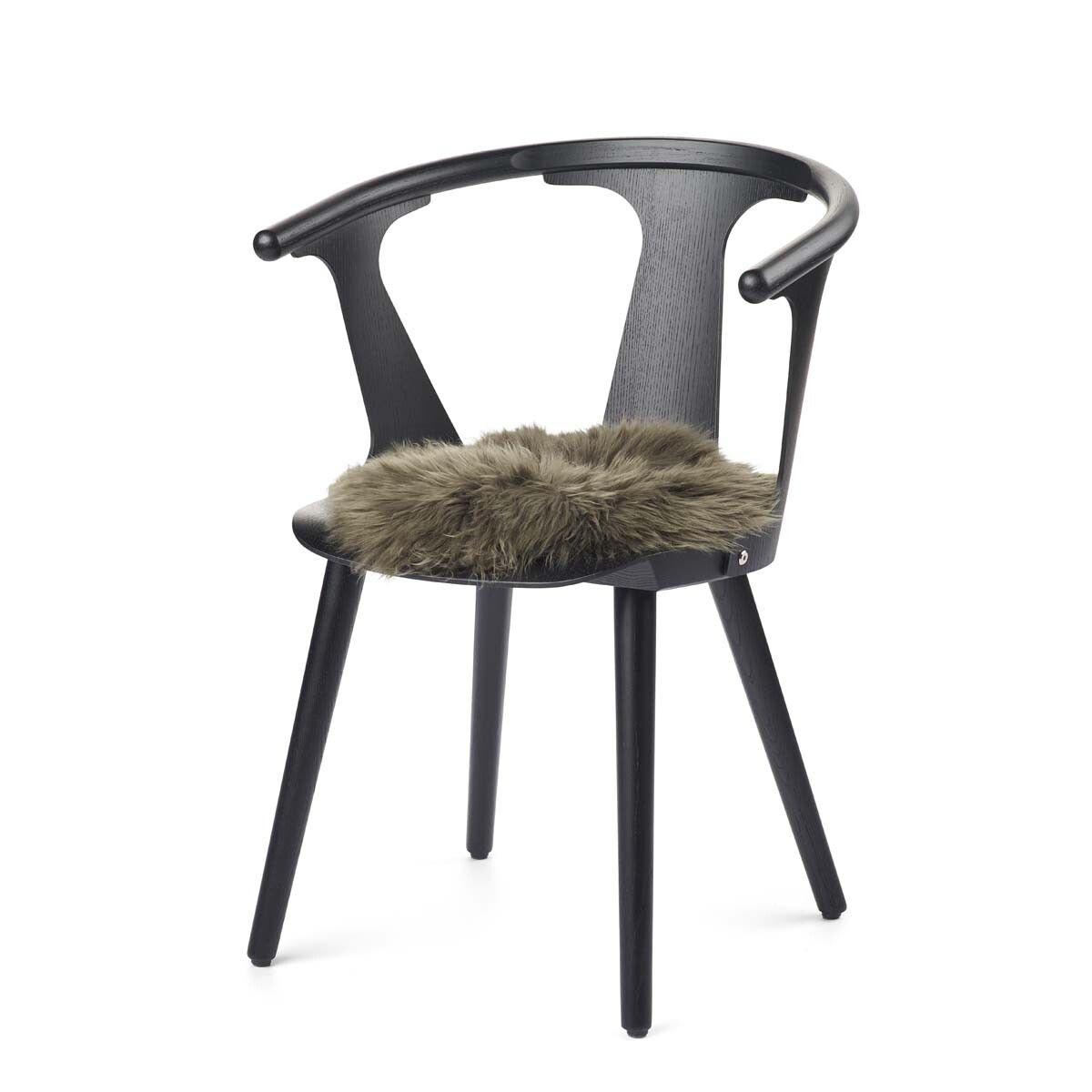 Stolsdyna rund | Fårskinn | D34 cm Häck Grön