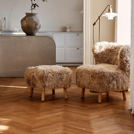 Emil fotpall | Kort lugg Honung